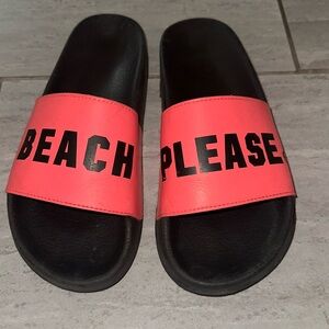 Pink BEACH PLEASE slides